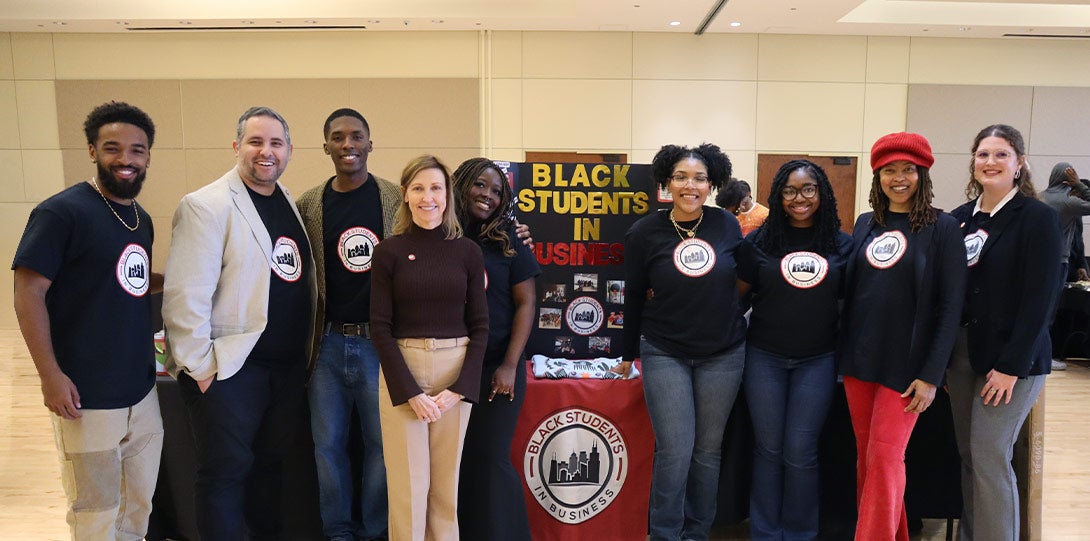 Black Students in Business club members at the BSIB Summit: Black Marketplace Party.