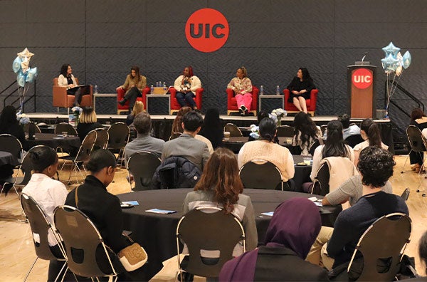 Area photo of the 10th Annual Women in Business Conference taking place in Student Center East - Illinois Room